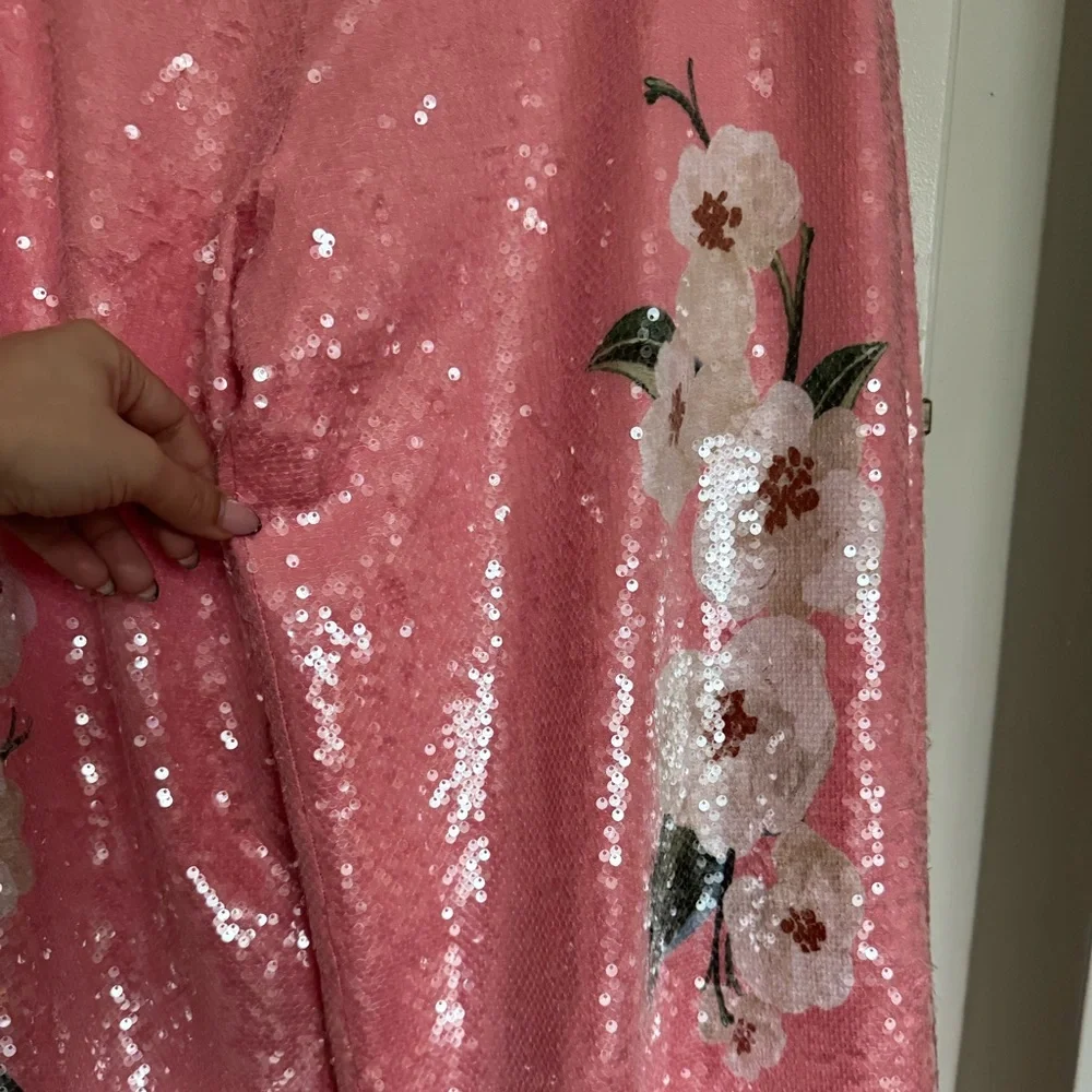 Farm Rio x Anthropologie Sequin Wide Leg Pants - Size S - BNWT - Picture 5 of 14